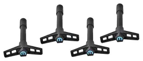 D440756 Proform Auto Parts Mopar Logo Valve Cover Wing Nuts Black Crinkle With Blue Emblem