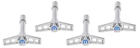 D440902 Proform Auto Parts Mopar Logo Valve Cover Wing Nuts Chrome With Blue Emblem