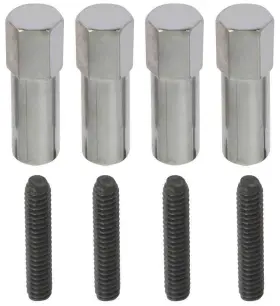 66038 Rpc Chrome Valve Cover Mini Nut Set 4 Pieces 1/4 Inch -20 Studs 1-3/8 Tall