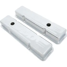 T9842 Rpc 1968-81 Chevrolet Chrome Valve Covers Inch 350 Logo Short Profile