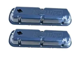 6582a1 Scott Drake 1968-72 Mustang Inch Power By Ford Small Block Valve Covers Blue