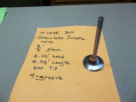 Sinus P2811 1 New Stainless Intake Valve Chrysler Dodge Mopar 340 2.02 3/8 Inch