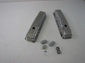 Sp0133 Tbapfs - Aluminum Valve Covers With Holes Retro Finned Polished