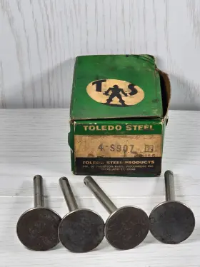 4-s907 Toledo Steel S907 Vtg Engine Valves Nos 4 In Box Auto Motor Parts Open