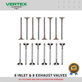 Vertex Auto Parts V-v204954-v204955-ap 8 Inlet And Exhaust Valves Set For Renault 0.9 12v 1.2 16v Tce - H4b H5f