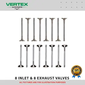 V-v204954-v204955-ap Vertex Auto Parts 8 Inlet And Exhaust Valves Set For Renault 0.9 12v 1.2 16v Tce - H4b H5f