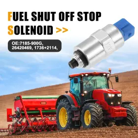 7185-900g X Autohaux Fuel Cut-off Shut Off Solenoid Valve 12v For Backhoe Loader 416d