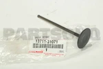 1371131071 Genuine Toyota Valve, Intake 13711-31071 New. Price: $12.80.