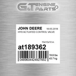 AT189362 Hyd Actuated Control Valve Fits John Deere (surplus Open Box) New. Price: $3779.71.