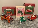 3 Hallmark Keepsake Ornaments Velocipede, Toledo Fire Engine & Lincoln Zephyr Used. Price: $15.00.