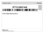 Genuine Bmw Front Right Spring Strut 37-11-6-865-546 New. Price: $558.30.
