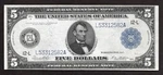 1914 $5 Federal Reserve Note San Fransisco - Vf++. Price: $185.00.