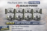 Sealed Power Ford 289 302 Flat Top Piston Set Qty Std Cast 517CP New. Price: $135.96.