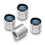 Ford Logo Black On Silver Chrome Aluminum Cylinder-style Tire Valve Stem Caps New. Price: $22.99.