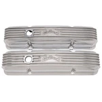 Edelbrock Valve Cover Set 4144; Classic Series Polished Aluminum For Chevy Sbc New. Price: $328.36.