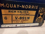 Nos (6) Mcquay Norris V-891N Rich Valves 1933-1941 Plymouth Dodge Massey Harris New. Price: $54.94.