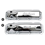 Edelbrock Valve Covers 4461; Signature Series Chrome Steel Ford 351C/M/400 New. Price: $96.40.