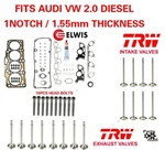 Oe Cylinder Head Gasket Set Bolts Intake,exhaust Valves Vw Diesel 2.0 1 Notch New. Price: $488.88.