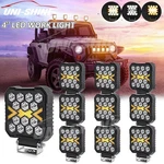 10X 4''LED Square Work Lights For Jeep Wrangler Tj Yj Cj X-shaped Drl Dual Color New. Price: $113.99.