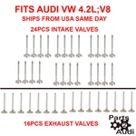 Engine Intake 24PCS & Exhaust 16PCS Valves Complete Kit Set For Audi Vw 4.2L New. Price: $169.00.