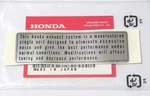 Honda Swingarm Exhaust Caution Decal Ct 90 110 125 Xl Sl 70 100 175 250 350 New. Price: $5.60.