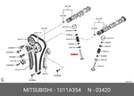 Genuine Oe Valve Exhaust 1011A354 For Mitsubishi 1011-A354 Neu. Price: $23.57.