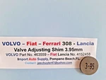 Valve Shim 3.95MM Ferrari 308 Fiat 124 128 131 X1/9 Volvo 76-95 Cyl New. Price: $15.75.