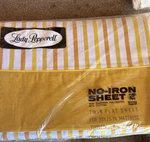 Lady Pepperell No-iron Twin Fitted Sheet Yellow/white Stripe 39X75 Cotton Blend New. Price: $19.50.