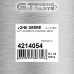 4214054 Hyd Actuated Control Valve Fits John Deere (surplus Open Box) New. Price: $7815.80.